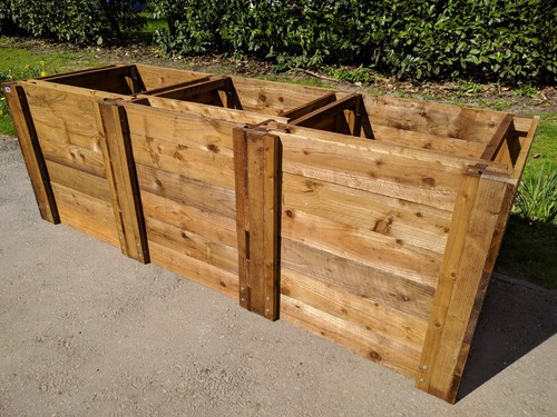 2250ltrs wooden compost bin - wooden,