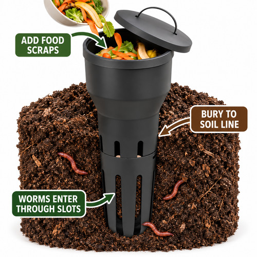 10l ground worm farm - in-ground,