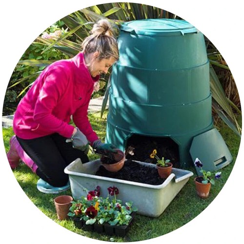 Green johanna compost bin - green,